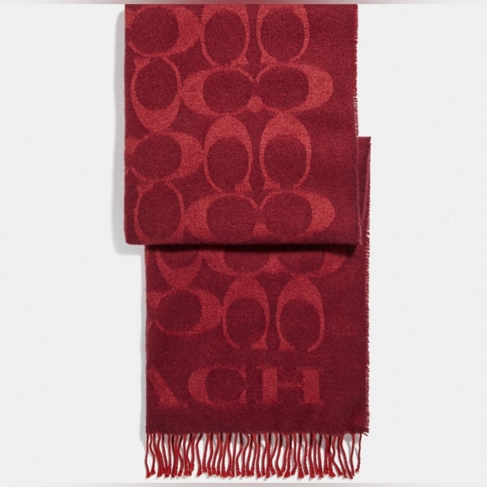 COACH BESTSELLER SIGNATURE OVERSIZED MUFFLER SCARF BRAND NEW 1941 RED